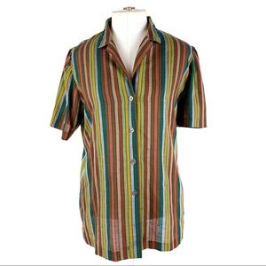 VTG | Muted Colors Stripe Button Up Top
